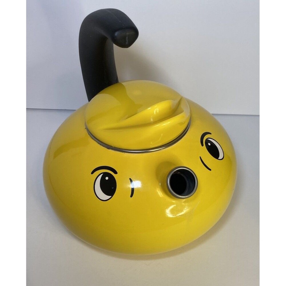 Rare HTF Vintage Copco Yellow Whistling Duck Tea Kettle
